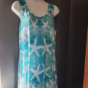 Shoreline turquoise shell Design above knee dress